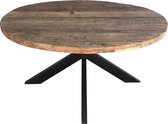 Livingfurn - Eetkamertafel Dakota Rond - MangoHout - 130 cm - Bruin