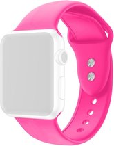By Qubix Siliconen sportbandje - Roze - Dubbele druksluiting - Geschikt voor Apple Watch 42mm - 44mm - 45mm - Ultra - 49mm - Compatible Apple watch