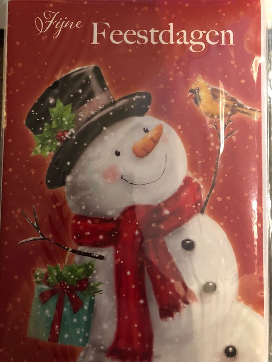 14 stuks 15 x 10,5 cm kaarten sneeuwpop kerst beer | bol.com