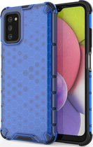 Mobigear Honeycomb Hardcase Hoesje - Geschikt voor Samsung Galaxy A30s - Blauw
