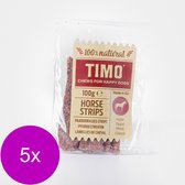 Timo Strips 100 g - Hondensnacks - 5 x Paardenvlees