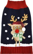 Adori Kersttrui Deer Blauw - Hondenkleding - 30 cm Kerst