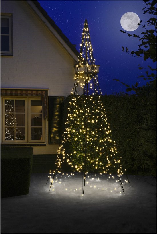 bunker speer Aggregaat Fairybell LED Kerstboom voor buiten inclusief mast - 4 meter - 640 LEDs -  Warm wit | bol.com