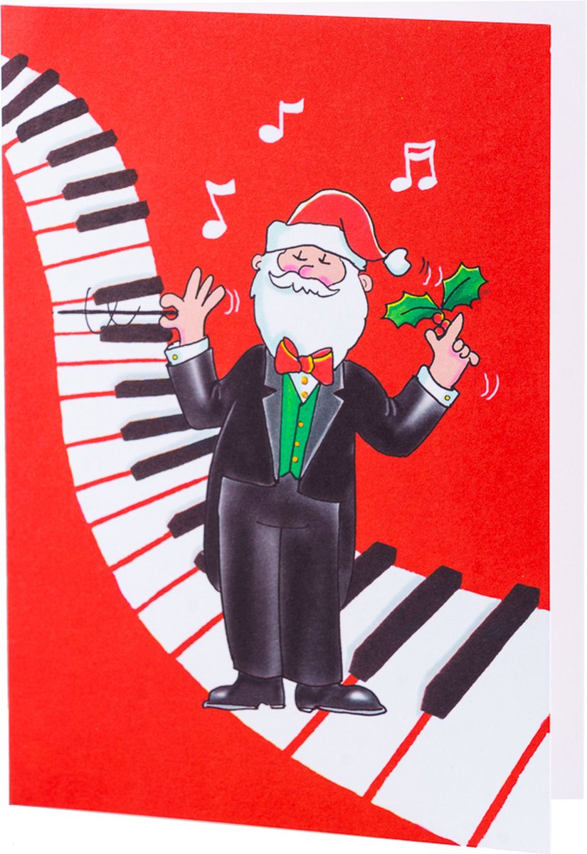Kerstkaart Kerstman-dirigent