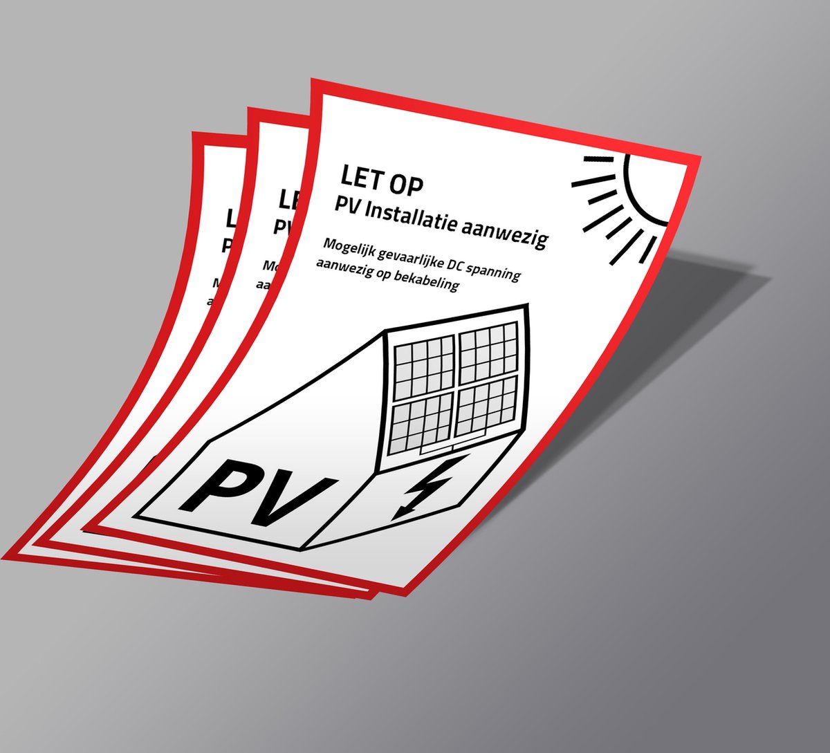 PV Sticker NEN1010 LET OP PV installatie aanwezig 25 STUKS