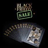 Tychi - Zwart gouden speelkaarten - kaartspel - speelkaarten volwassenen - pokerkaarten - kaarten - waterdicht – houder