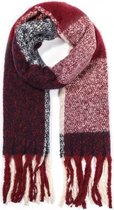 Warme Sjaal met Ruit - 190x50 cm - Grijs en Rood