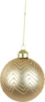 Kerstballen Set van 6 - Goud en Glitter - 8 x 8 cm