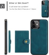 GSMNed – Hoogwaardig iPhone 7/8/SE Blauw – Luxe Leren Pu Hoesje – iPhone 7/8/SE Blauw – Design – Met magnetische portemonnee