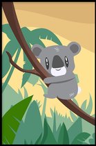 Walljar - Klimmende Koala - Muurdecoratie - Poster