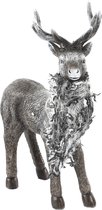 Countryfield Kerstfiguur Hert Baldur Sjaal 23 Cm Polysteen Grijs
