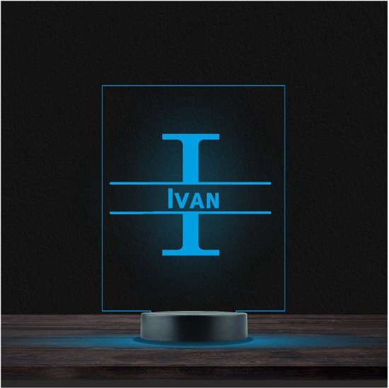Led Lamp Met Naam - RGB 7 Kleuren - Ivan