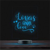 Led Lamp Met Gravering - RGB 7 Kleuren - Lovers Gonna Love