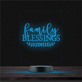 Led Lamp Met Gravering - RGB 7 Kleuren - Family Blessings