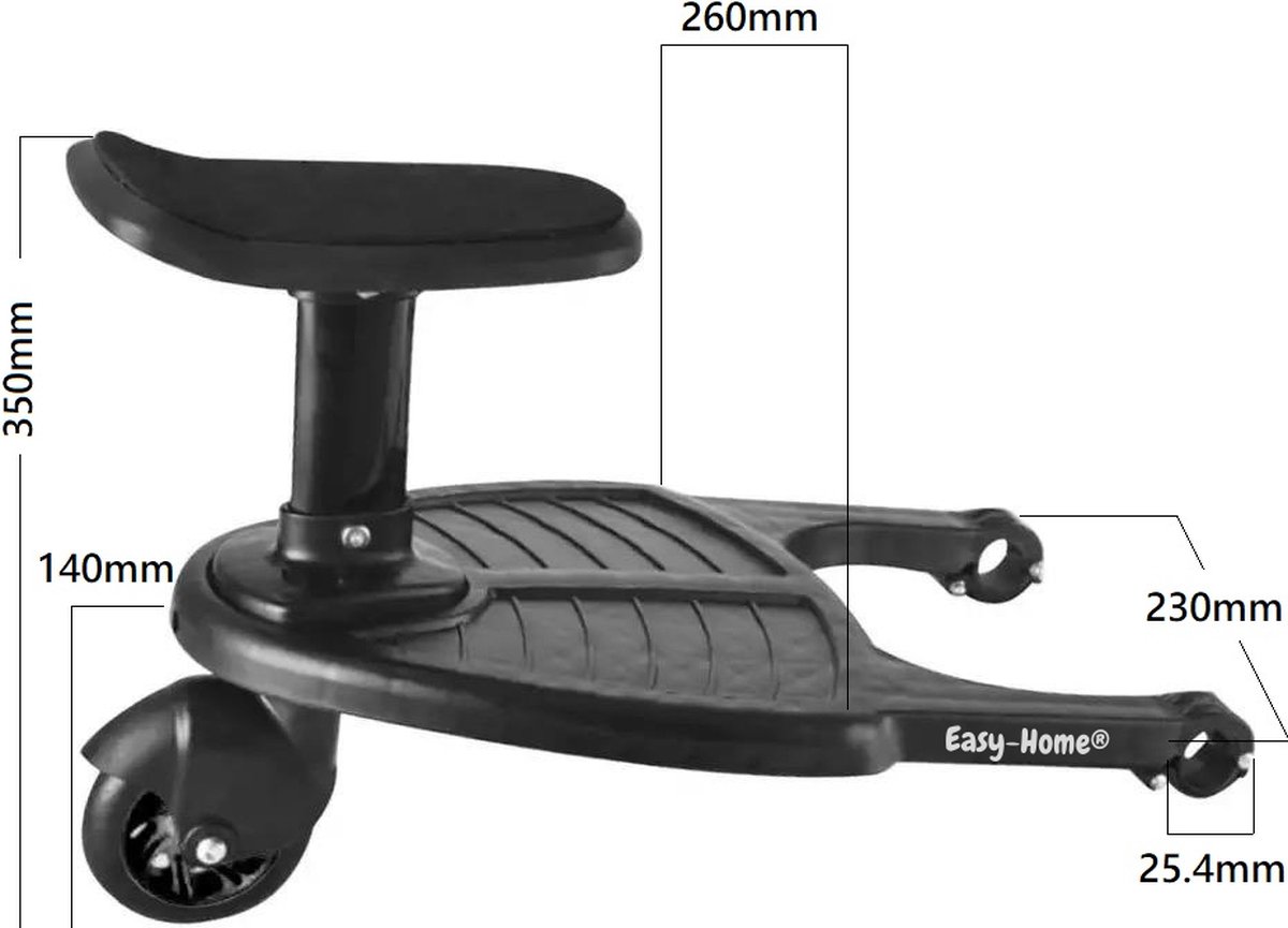 Easy-Home® universeel meerijdplankje - Bugy board - Kinderwagen zitje -  Verstelbaar | bol.com