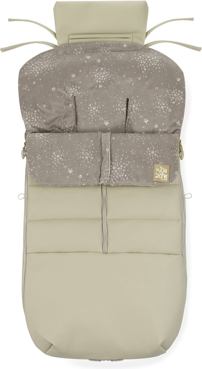 Jané Universele Voetenzak – Warme Winter Slaapzak – Fleece Binnenkant – Kunstleer buitenkant - Waterafstotend – 100 cm - Creme