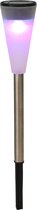 Solar Tuinverlichting - 4 stuks - 36.5cm - Prikverlichting - Padverlichting - Colourchanging - RVS