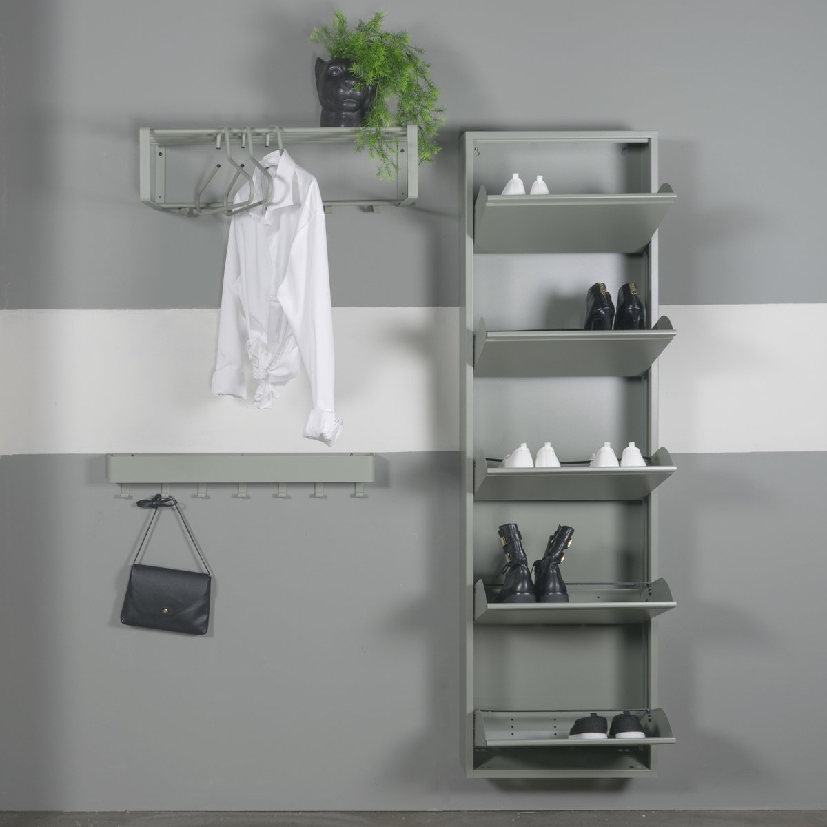 Relaxdays opvouwbare schoenenkast - op wielen - voor