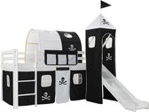 Kinderbedframe hoogslaper met glijbaan en ladder 97x208 cm