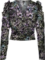 Vero Moda VMXENIA L/S CROP TOP SB1 Black dames Top - Maat XS