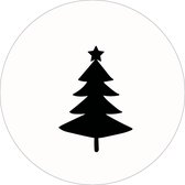 Passie voor Papier - Cadeausticker Kerstboom -  cadeau - Kerst - Feestdagen - Wensetiket rond 40mm - Sluitsticker 25 stuks