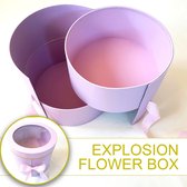 LOVELO®️ Explosion Flower Box 2-delig ROND - Luxe Geschenkdoos - Flowerbox - Giftbox - Explosion Box - Paars - Exclusief Rozen