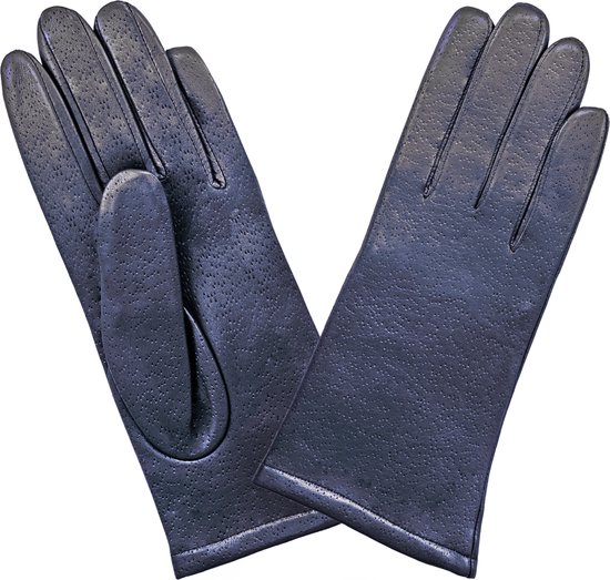 Glove Story Patty Leren Dames Handschoenen Maat 8,5 - Donkerblauw