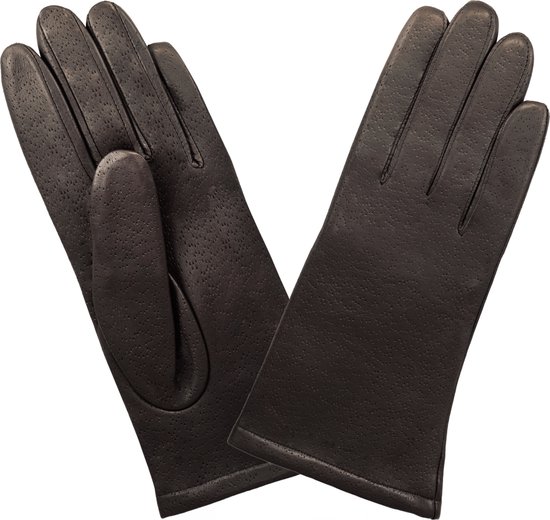 Glove Story Patty Leren Dames Handschoenen Maat 8 - Donkerbruin