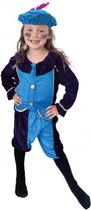 Simple Specials Verkleedset Pietenpak - Pieten verkleed pak - Sinterklaas verkleed set - 5 tot 7 jaar- paars/blauw