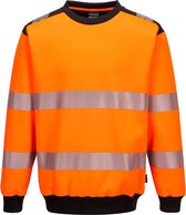 Portwest PW379 - PW3 Hi-Vis Sweatshirt met ronde hals Oranje/zwart Maat : L