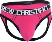 Andrew Christian Almost Naked Cotton Locker Room Jock Roze - MAAT L - Heren Ondergoed - Jockstrap voor Man - Mannen Jock