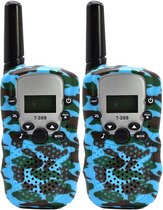 YAR - Walkie Talkie - kinderen - Walkie talkie voor kinderen en volwassenen - 3 km bereik - 10 oproeptonen - Volume regelaar - Lamp - Batterij niveau indicatie – Blauw