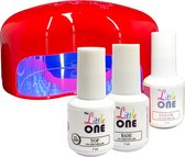 The Little One Gellak Pakket RED, UV/LED Lamp + Top & Base + Kleurtje