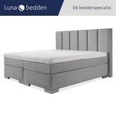 Luna Bedden - Boxspring Maya - 200x200 Compleet Grijs 6 Balken