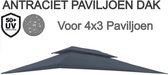 El Jardin - Waterdicht dak voor Partytent - 4x3 - Antraciet - Voor paviljoen met 6 staanders