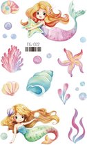 Temporary tattoo | tijdelijke tattoo | fake tattoo | zeemeerminnen & aqua life | 120 x 75 mm