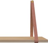 Leren Plankdragers - Handles and more® - 100% leer - SUEDE OLD PINK - set van 2 leren plank banden