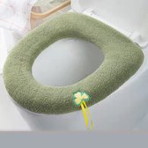 Gading® toiletbrilhoes - 2 pack elastische toiletbrilbekleding met met klavertje drie -groen
