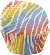 Wilton - Cupcakevormpjes - Zebra - Kleurrijk - pk/75