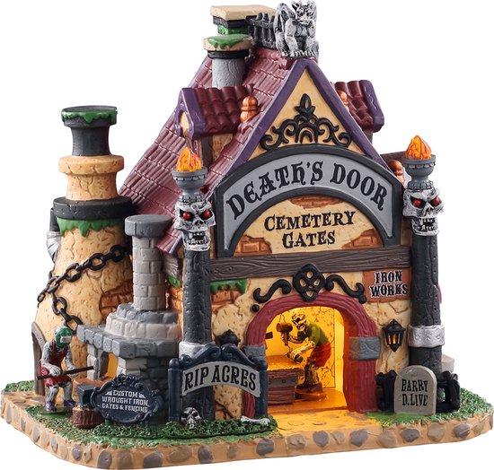 Lemax - Death's Door Cemetery Gates- B/o Led - Kersthuisjes & Kerstdorpen