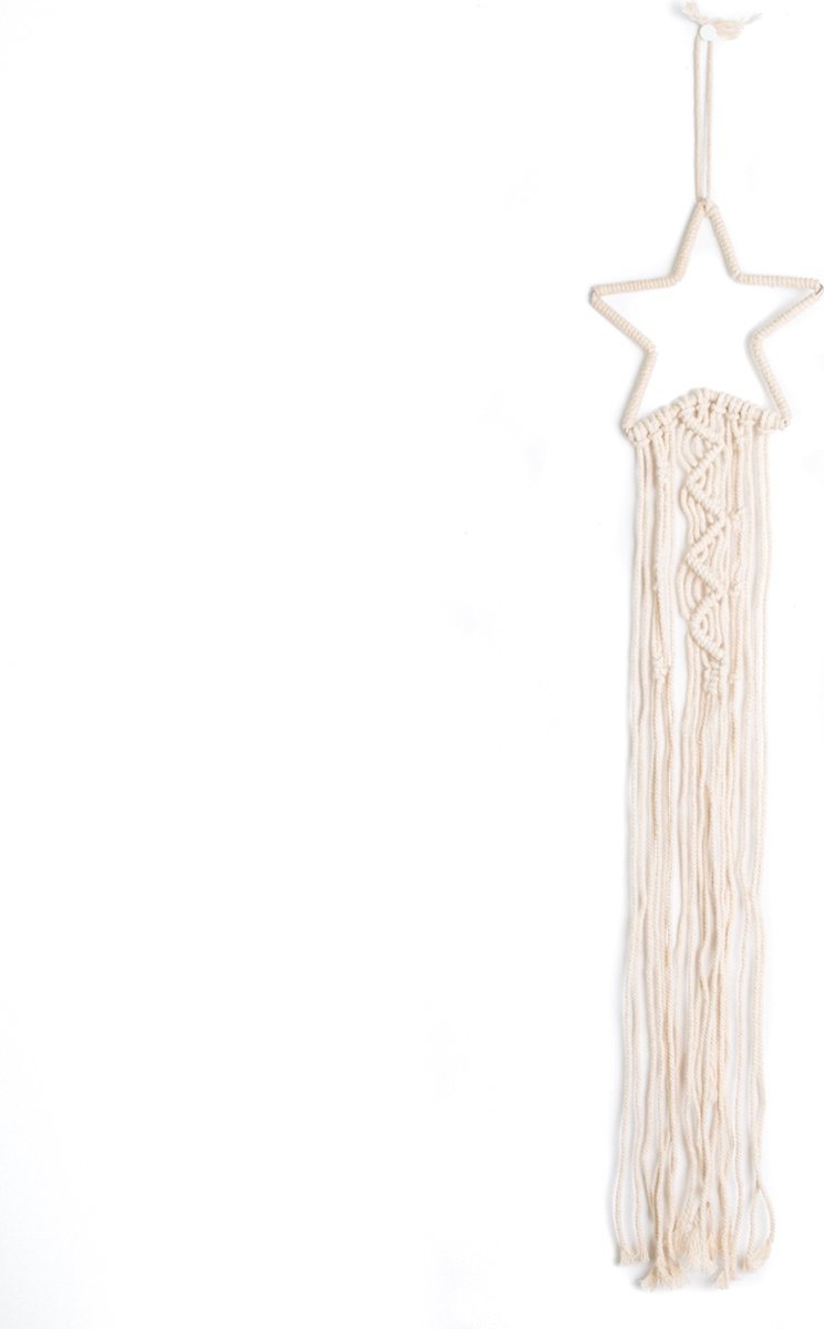 Macramé Ster Wit – 65 cm