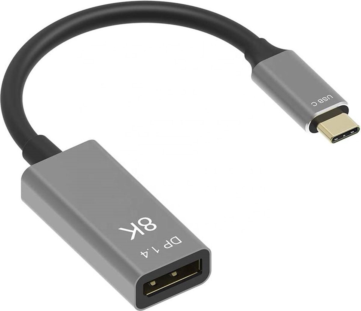 Qost USB C Naar Displayport Adapter - 8K 120Hz - Type USB C 3.1 Naar Displayport - Compatible Met Apple Macbook - Chromebook
