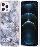UNIQ Classic Case iPhone 12 - 12 Pro TPU Backcover hoesje - Marble Grey