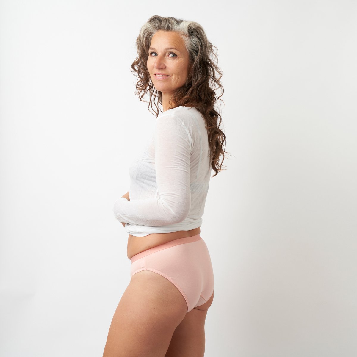 Moodies Undies menstruatie & incontinentie ondergoed - Bamboe Bikini model Broekje - light kruisje - Roze - maat M