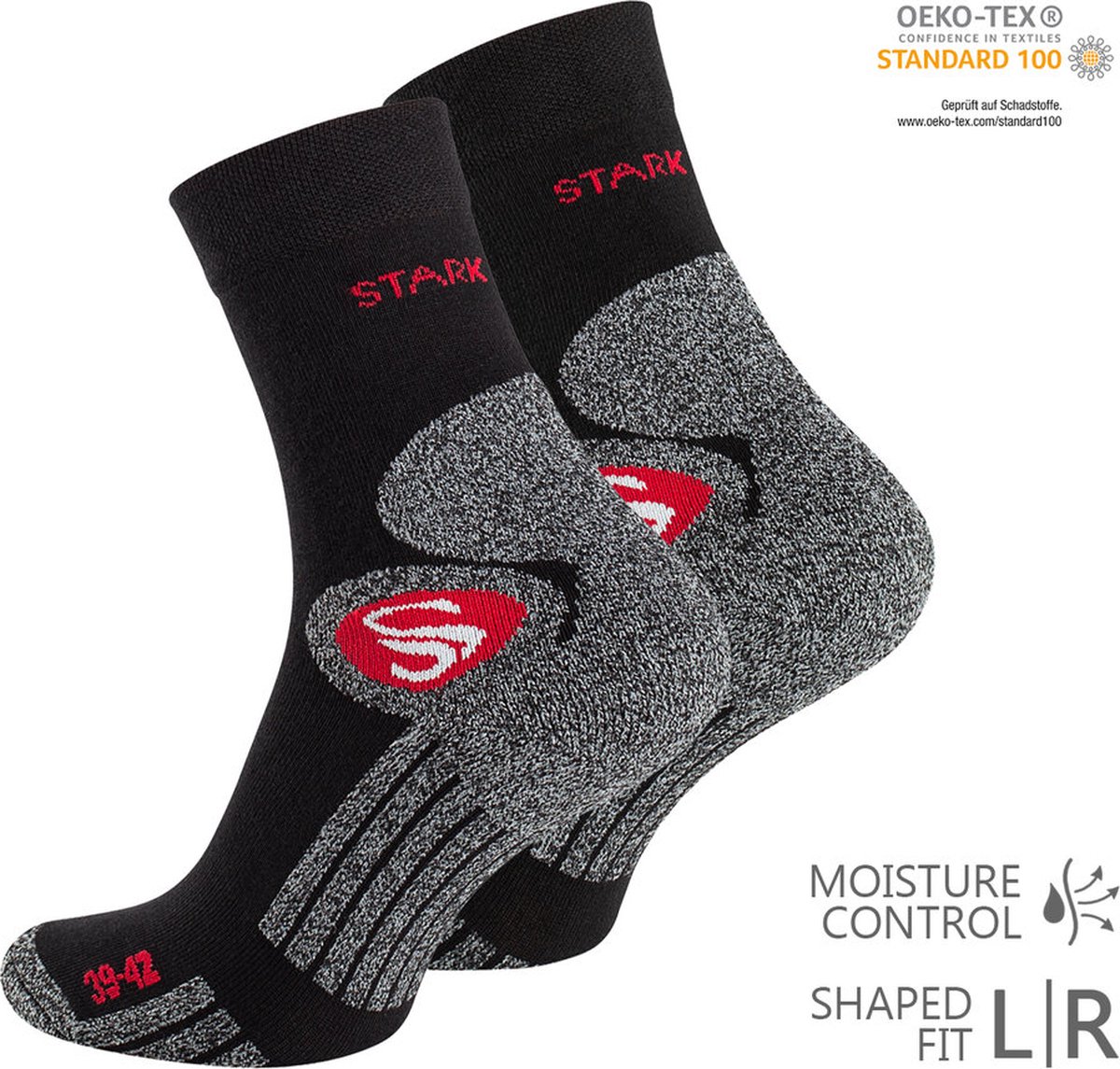 STARK SOUL Trekking Socks Wandelsokken Outdoor 39-42 Zwart