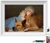 Artstudioclub®  Diamond painting volwassenen Kind en hond 25 x 30 cm