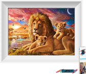 Artstudioclub®  Diamond painting volwassenen Leeuwen familie 25 x 30 cm Leeuw