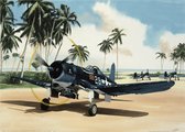 Thijs Postma - TP Aviation Art - Poster - Vought F4U-1A Corsair Stille Oceaan - 50x70cm