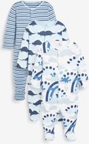 Set van 3 pyjamaatjes - Babypyjama - Boxpakje - maat 62-68 -  3 tot 6 maanden- Dinosaurus en gestreept