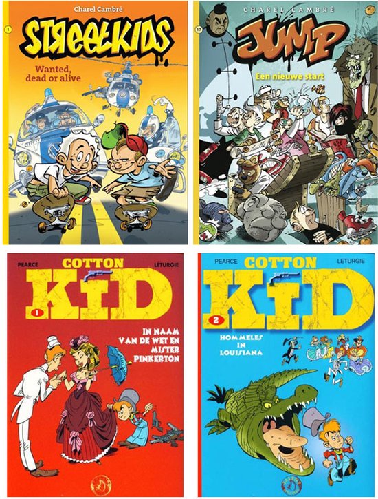 Jeugd strippakket (4 strips) | stripboek, stripboeken nederlands. stripboeken kinderen, stripboeken nederlands volwassenen, strip, strips